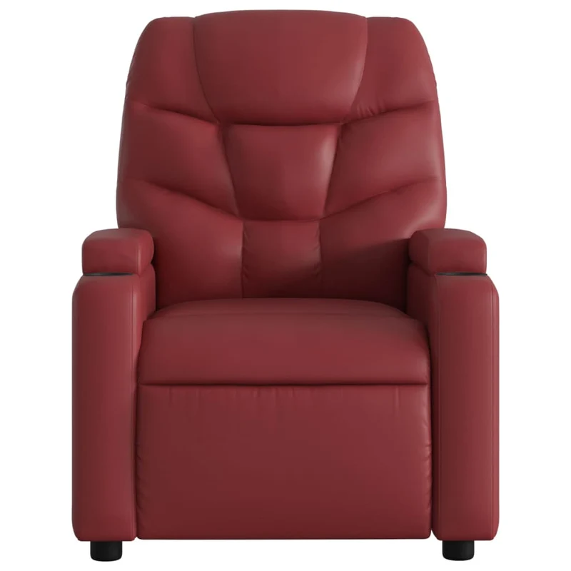 Fauteuil de relaxation TV fonction massage inclinable électrique en PVC rouge bordeaux DEC027242