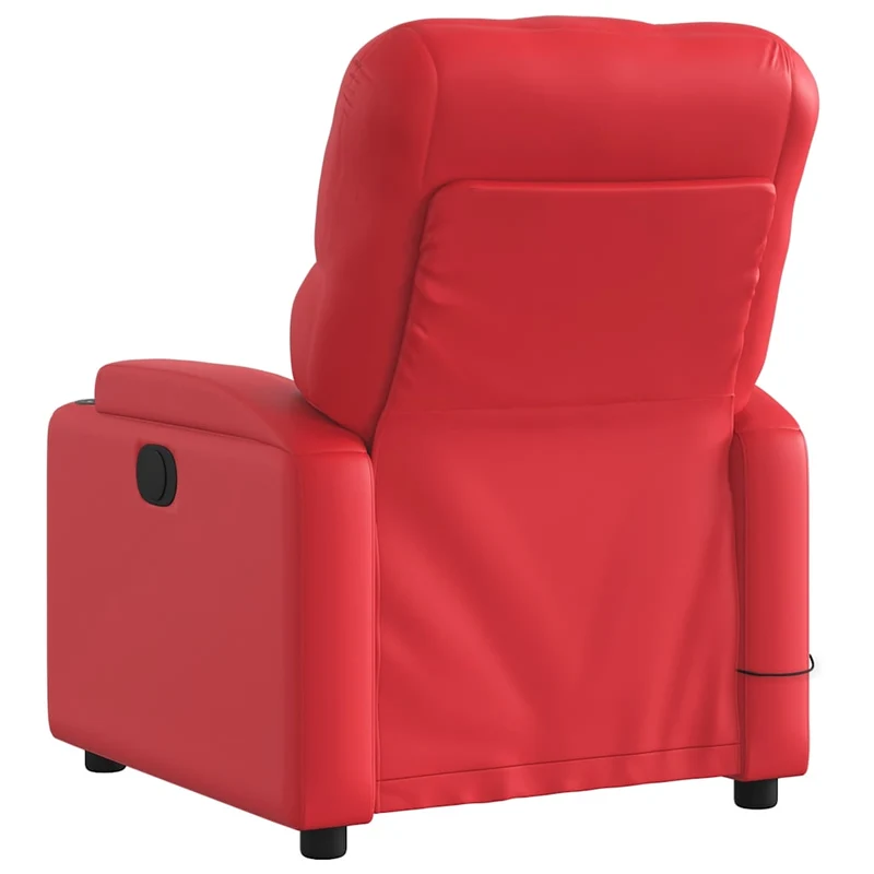 Fauteuil de relaxation TV fonction massage inclinable 6 points de massage en PVC rouge DEC027105