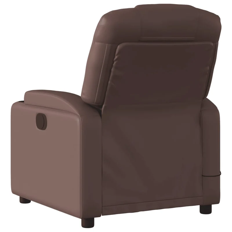 Fauteuil de relaxation TV fonction massage inclinable électrique en PVC marron DEC027196