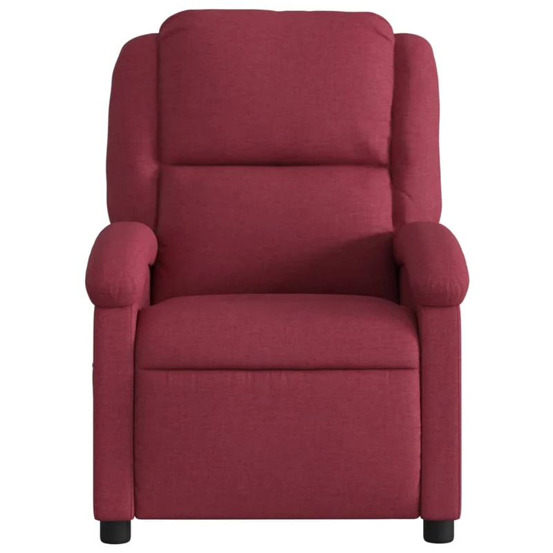 Fauteuil de relaxation TV fonction massage inclinable 6 points de massage en tissu rouge bordeaux DEC027089