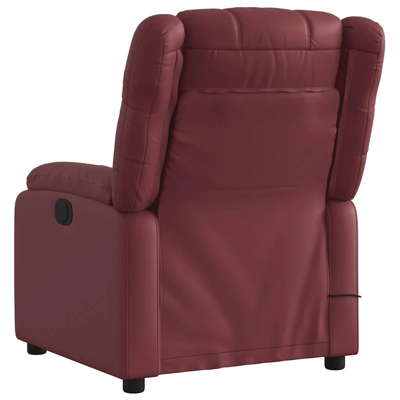 Fauteuil de relaxation TV fonction massage inclinable 6 points de massage en PVC rouge bordeaux DEC027082