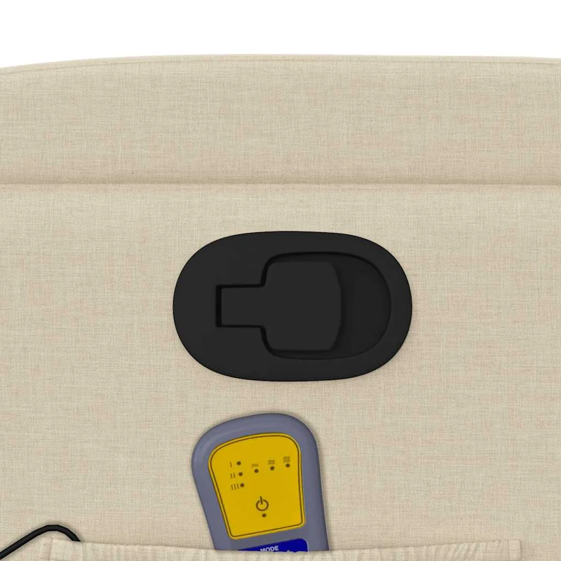 Fauteuil de relaxation TV fonction massage inclinable 6 points de massage en tissu crème DEC026892