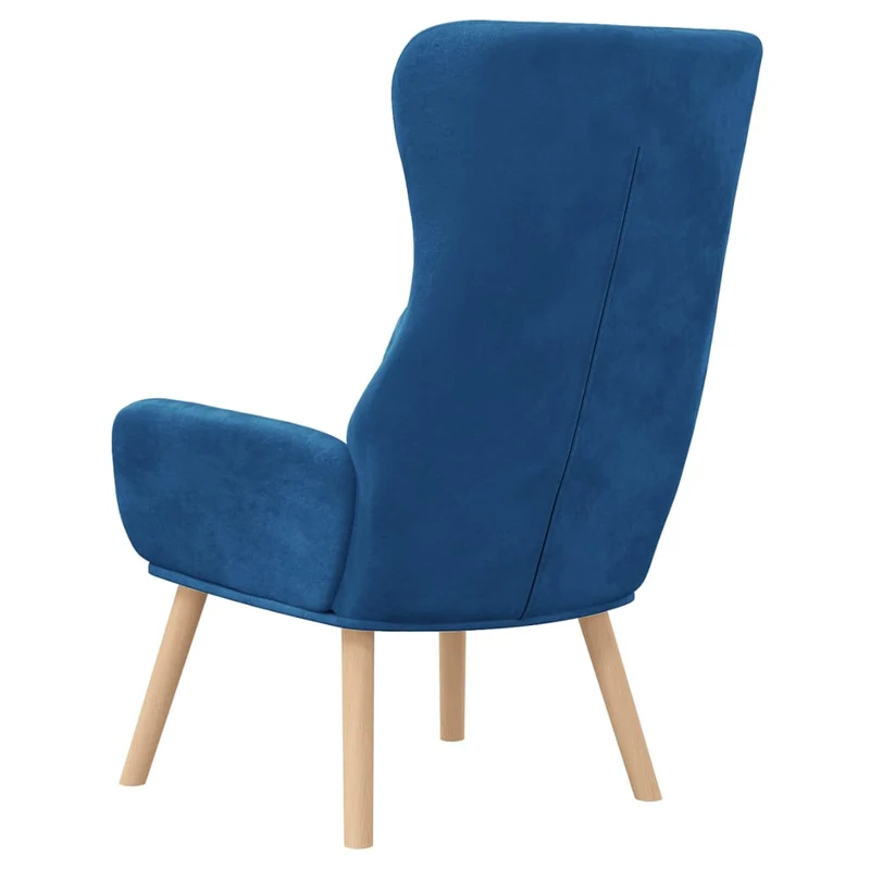 Fauteuil lounge chaise de canapé design moderne en velours bleu DEC026648