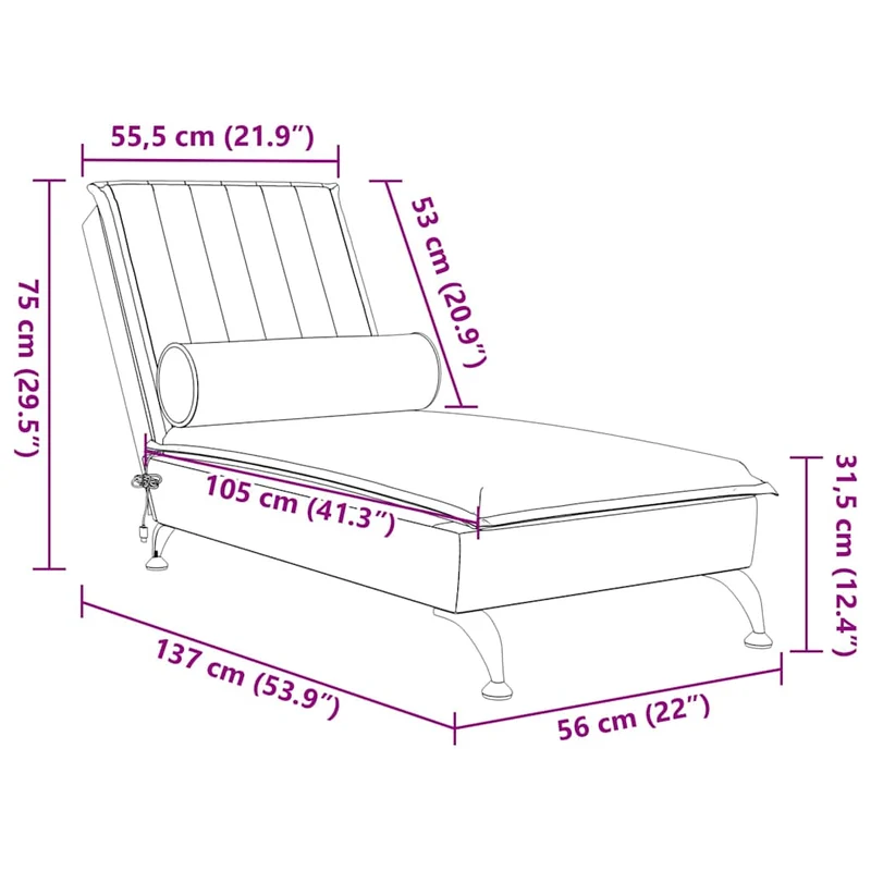 Méridienne chaise longue pour intérieur de massage avec traversin en velours jaune DEC026152