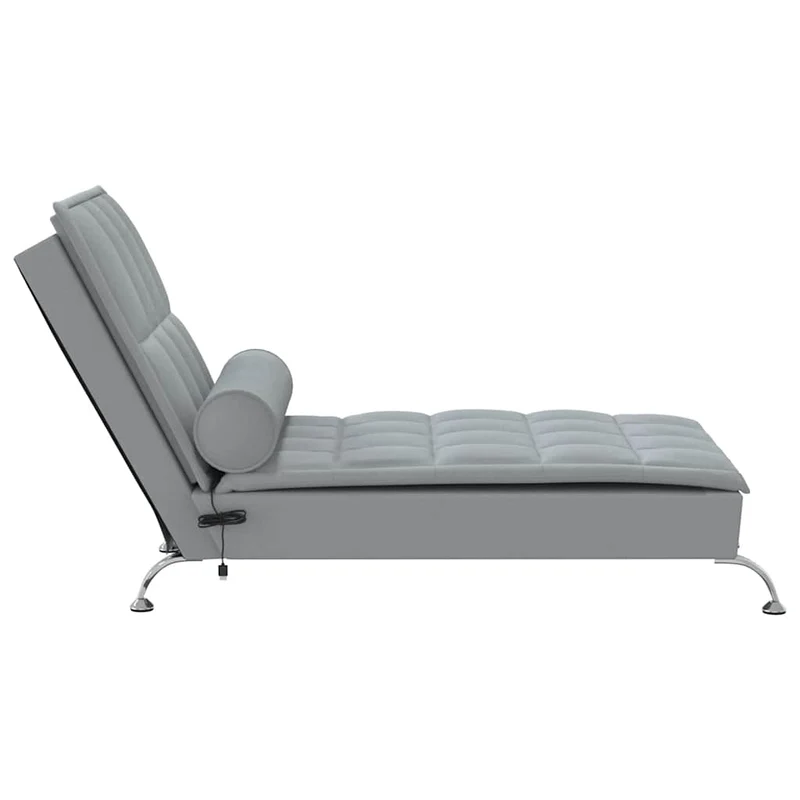 Méridienne chaise longue pour intérieur de massage avec traversin en tissu gris clair DEC026146