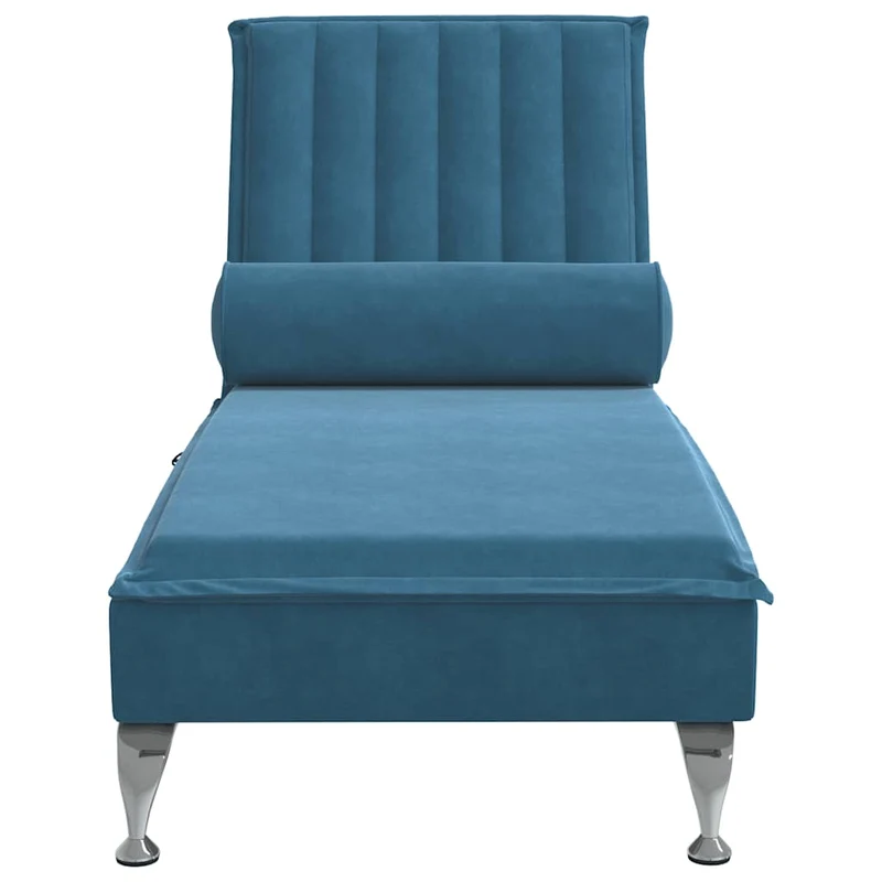 Méridienne chaise longue pour intérieur de massage avec traversin en velours bleu DEC026143
