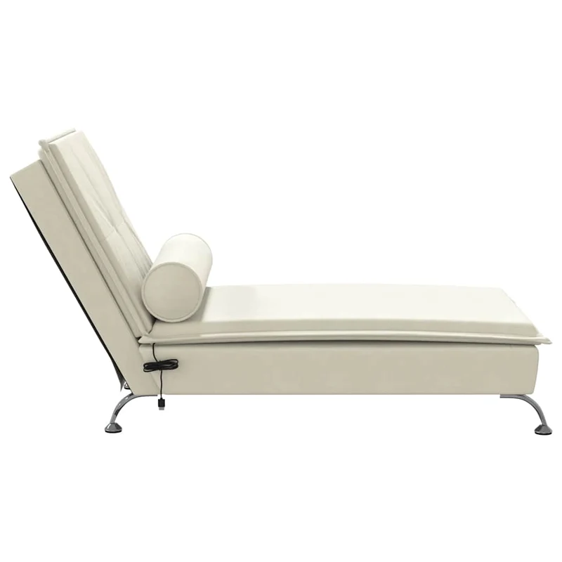 Méridienne chaise longue pour intérieur de massage avec traversin en velours crème DEC026145