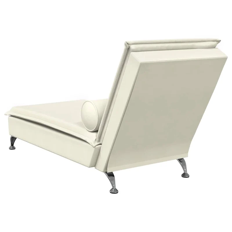 Méridienne chaise longue pour intérieur de massage avec traversin en velours crème DEC026145