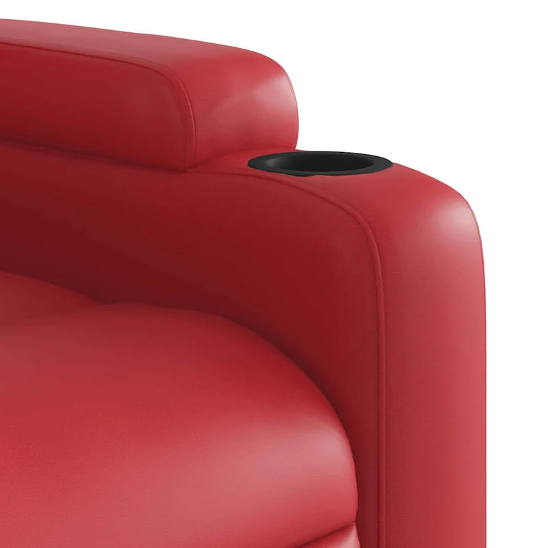 Fauteuil de relaxation TV fonction massage inclinable électrique en PVC rouge DEC027262