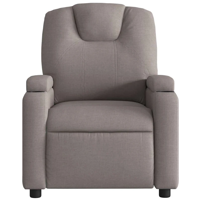 Fauteuil de relaxation TV fonction massage inclinable 6 points de massage en tissu taupe DEC027106