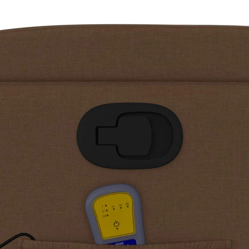 Fauteuil de relaxation TV fonction massage inclinable 6 points de massage en tissu marron DEC027026