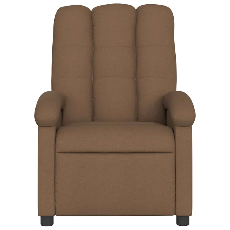Fauteuil de relaxation TV fonction massage inclinable 6 points de massage en tissu marron DEC027025
