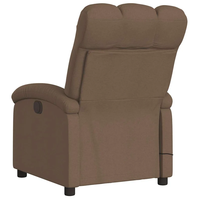 Fauteuil de relaxation TV fonction massage inclinable 6 points de massage en tissu marron DEC027025