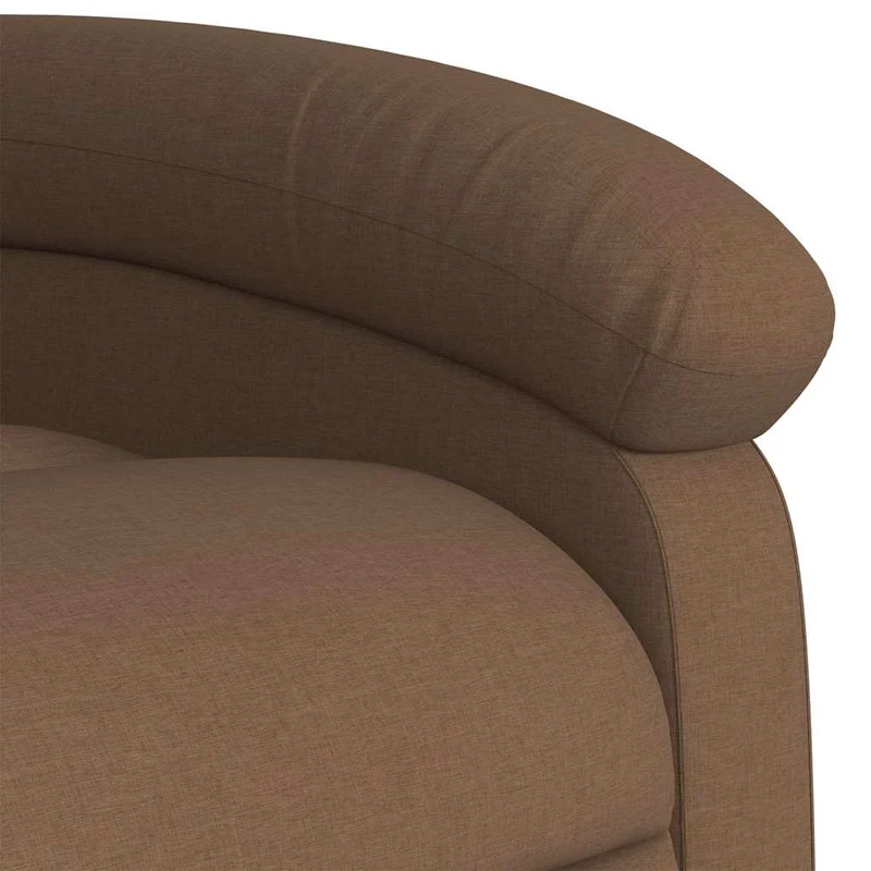 Fauteuil de relaxation TV fonction massage inclinable 6 points de massage en tissu marron DEC027025