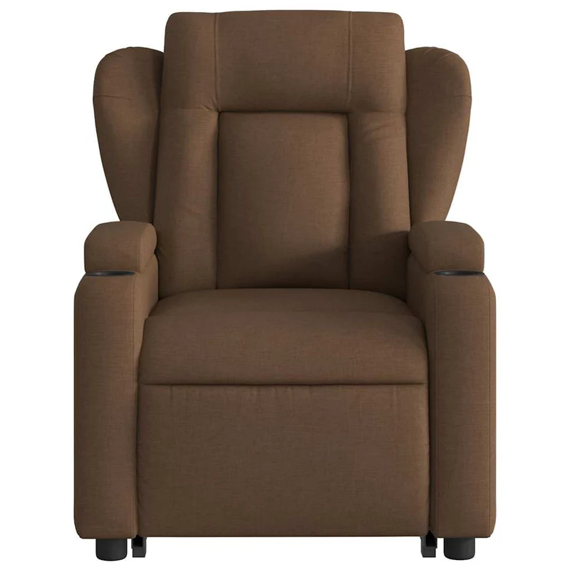 Fauteuil de relaxation TV fonction massage inclinable levage électrique en tissu marron DEC027015