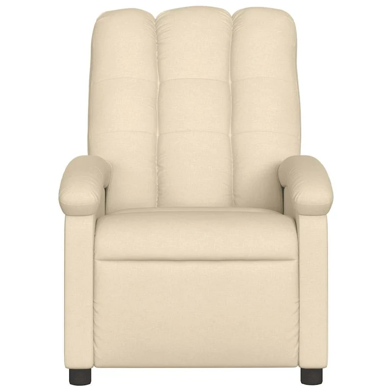 Fauteuil de relaxation TV fonction massage inclinable 6 points de massage en tissu crème DEC026896