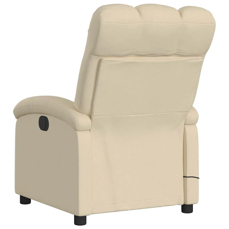 Fauteuil de relaxation TV fonction massage inclinable 6 points de massage en tissu crème DEC026896
