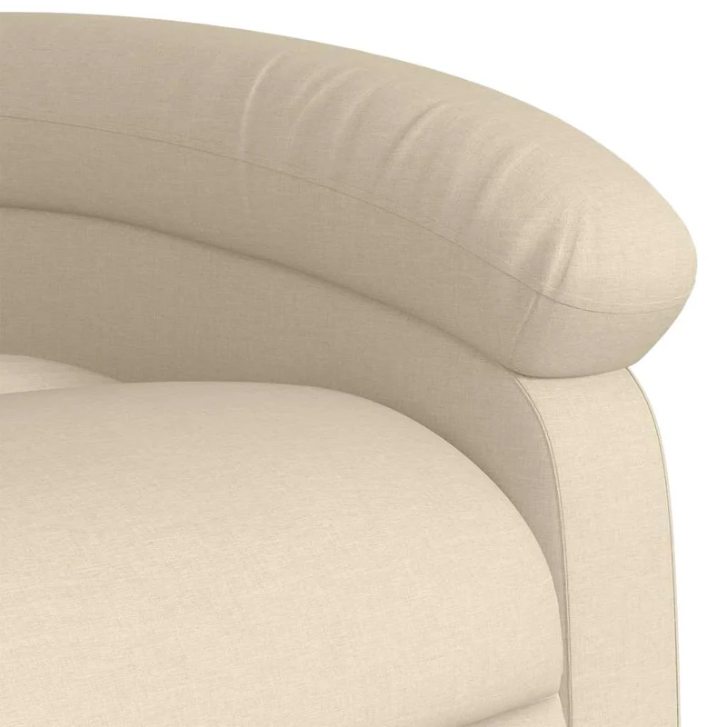 Fauteuil de relaxation TV fonction massage inclinable 6 points de massage en tissu crème DEC026896