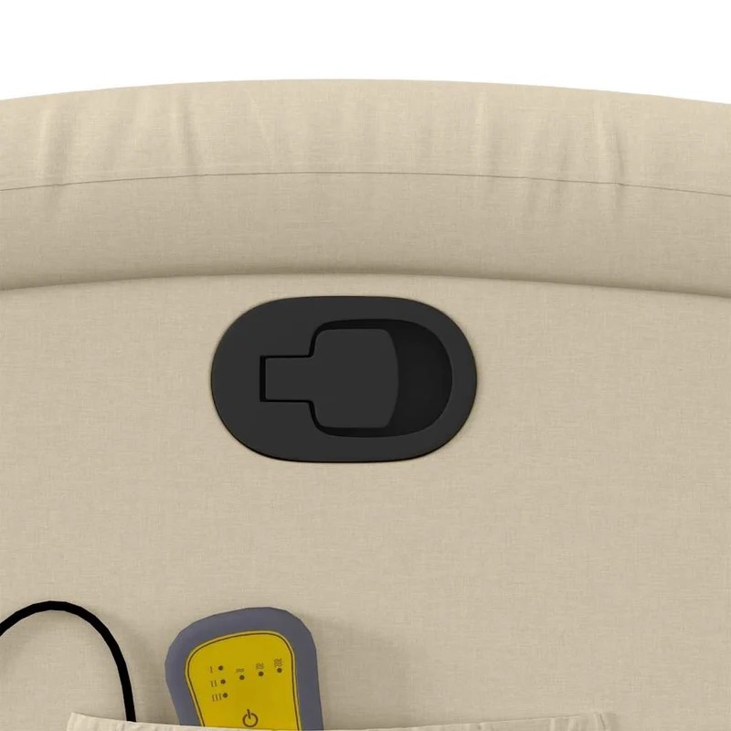 Fauteuil de relaxation TV fonction massage inclinable 6 points de massage en tissu crème DEC026896