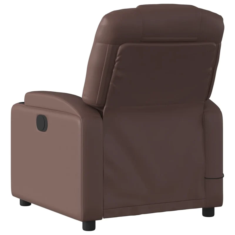 Fauteuil de relaxation TV fonction massage inclinable 6 points de massage en PVC marron DEC026997
