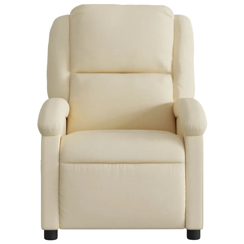 Fauteuil de relaxation TV fonction massage inclinable 6 points de massage en tissu crème DEC026888