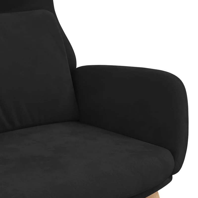 Fauteuil lounge chaise de canapé design moderne en velours noir DEC026747