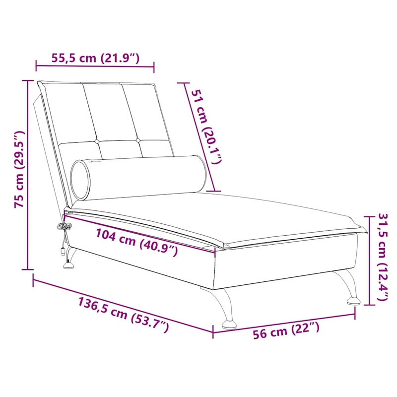 Méridienne chaise longue pour intérieur de massage avec traversin en velours jaune DEC026153