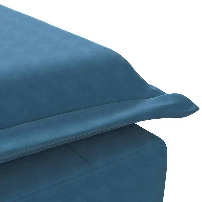 Méridienne chaise longue pour intérieur de massage avec traversin en velours bleu DEC026142