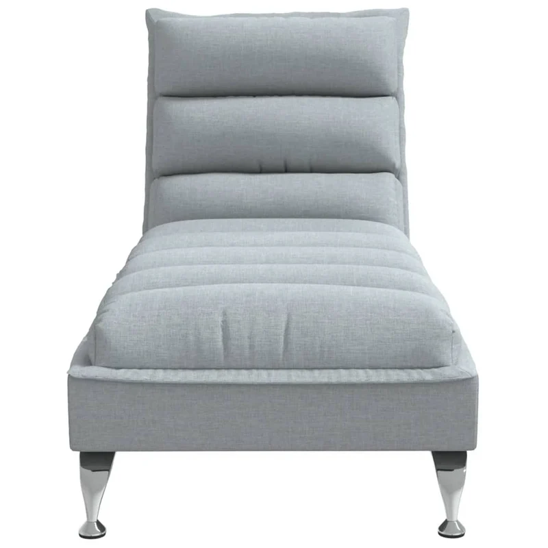 Méridienne chaise longue pour intérieur avec coussins en tissu gris clair DEC026074