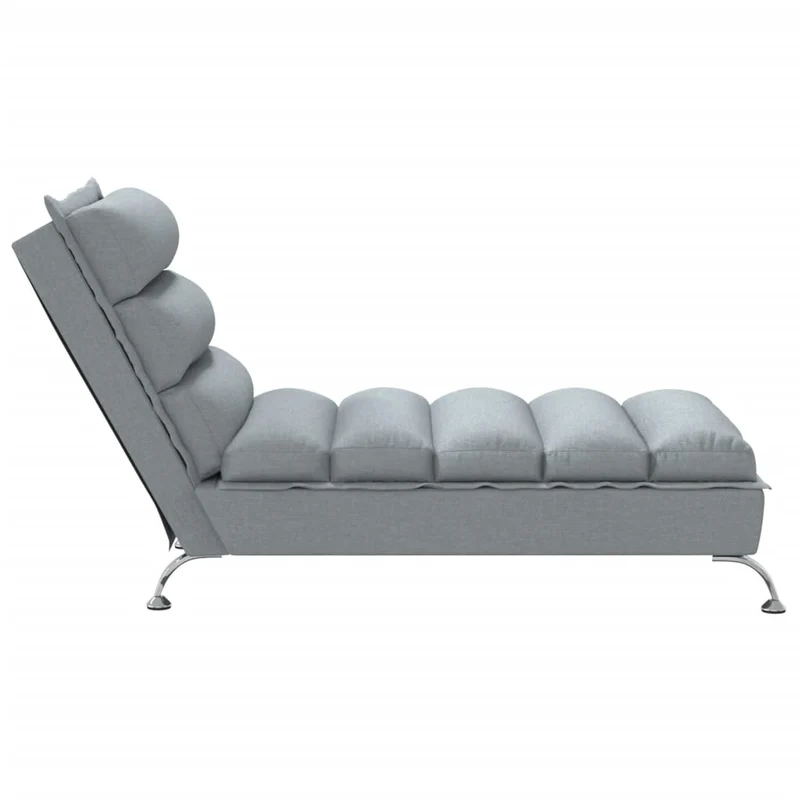 Méridienne chaise longue pour intérieur avec coussins en tissu gris clair DEC026074