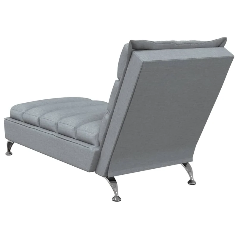 Méridienne chaise longue pour intérieur avec coussins en tissu gris clair DEC026074