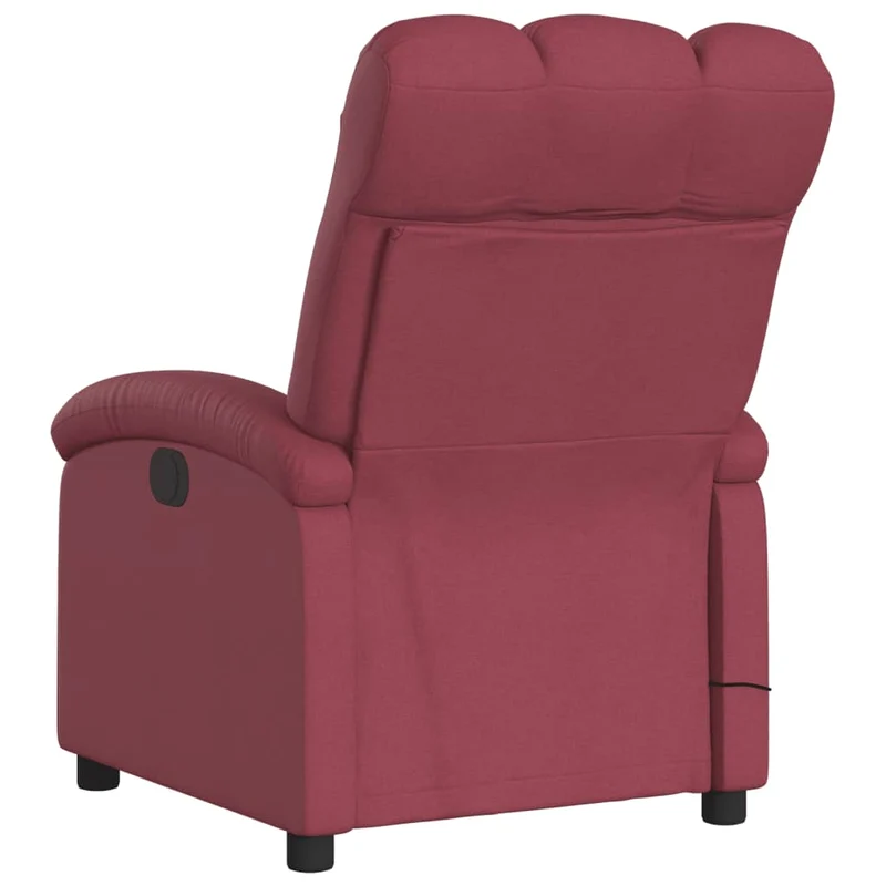 Fauteuil de relaxation TV fonction massage inclinable électrique 6 points de massage en tissu rouge bordeaux DEC027253