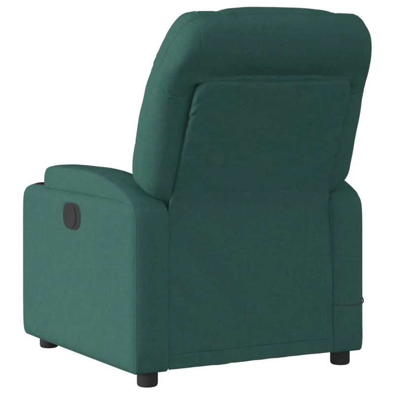 Fauteuil de relaxation TV fonction massage inclinable 6 points de massage en tissu vert foncé DEC027126