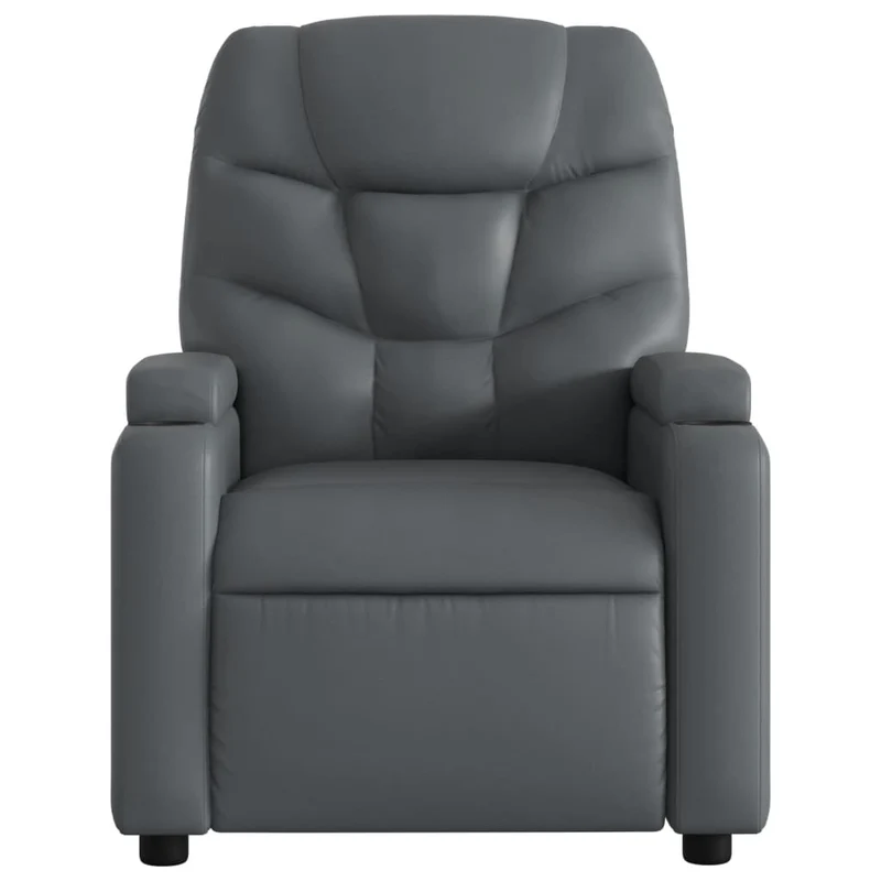 Fauteuil de relaxation TV fonction massage inclinable électrique 6 points de massage en PVC gris DEC027182