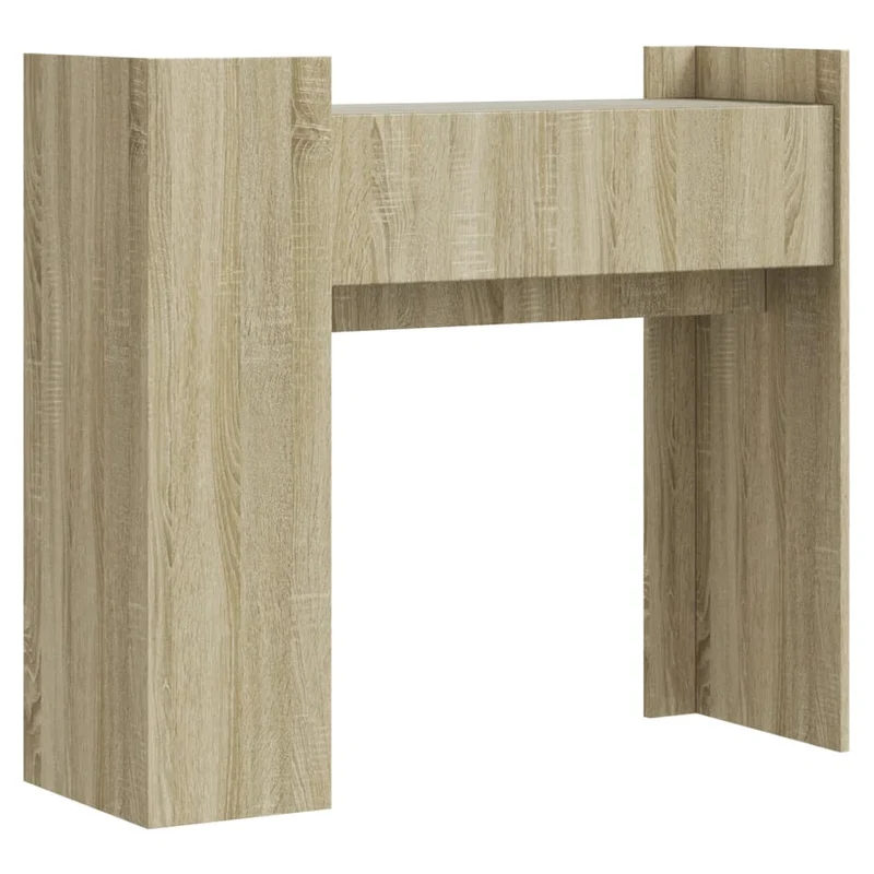 Meuble console d'entrée moderne avec espace de rangement 100 x 35 x 90 cm bois d'ingénierie couleur chêne DEC031917