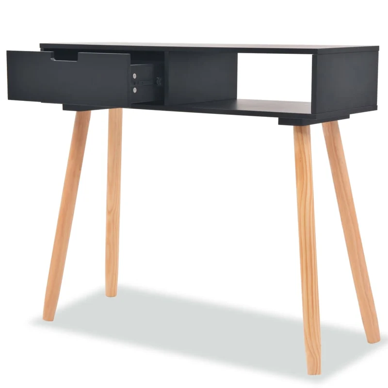 Meuble console d'entrée moderne avec tiroir 80 x 30 x 72 cm MDF noir DEC031738