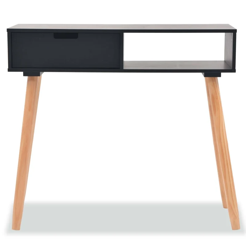 Meuble console d'entrée moderne avec tiroir 80 x 30 x 72 cm MDF noir DEC031738