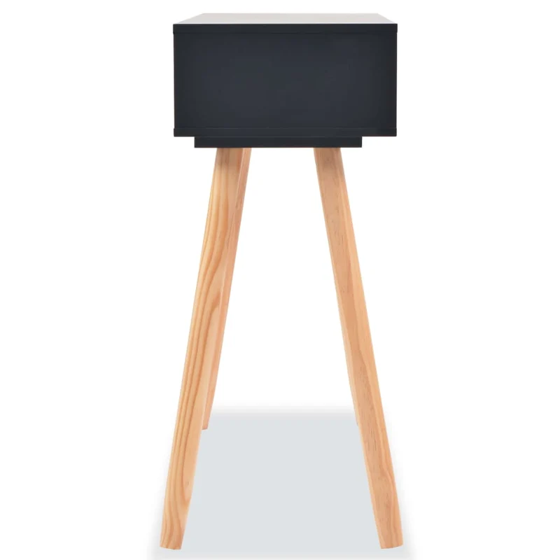 Meuble console d'entrée moderne avec tiroir 80 x 30 x 72 cm MDF noir DEC031738