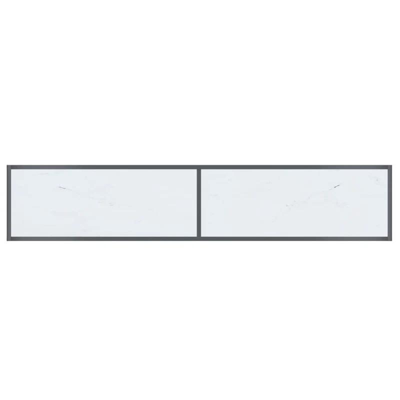 Meuble console d'entrée moderne table d'appoint 180 x 35 x 75,5 cm verre trempé aspect marbre blanc et acier DEC031704