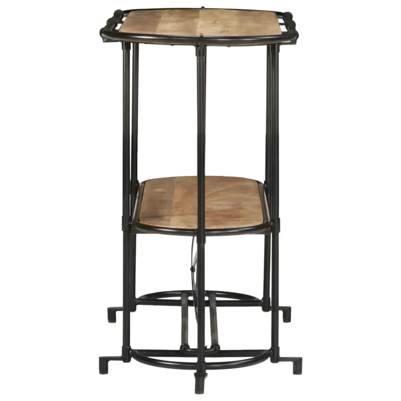 Meuble console d'entrée moderne avec étagères 110 x 42 x 76 cm bois massif de manguier et fer DEC031533
