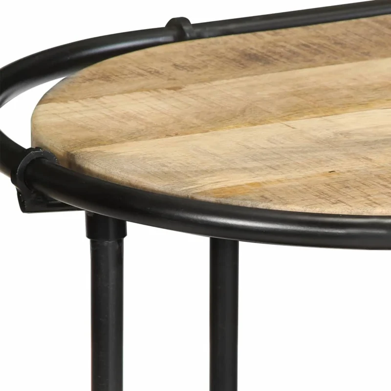Meuble console d'entrée moderne avec étagères 110 x 42 x 76 cm bois massif de manguier et fer DEC031533