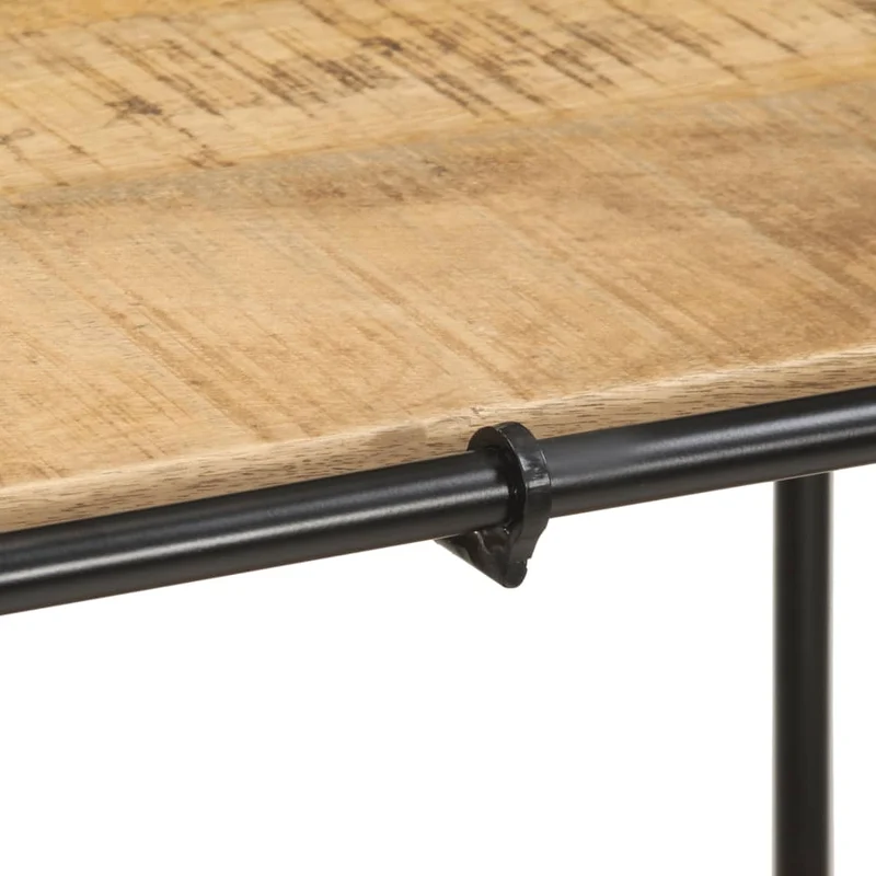 Meuble console d'entrée moderne avec étagères 110 x 42 x 76 cm bois massif de manguier et fer DEC031533
