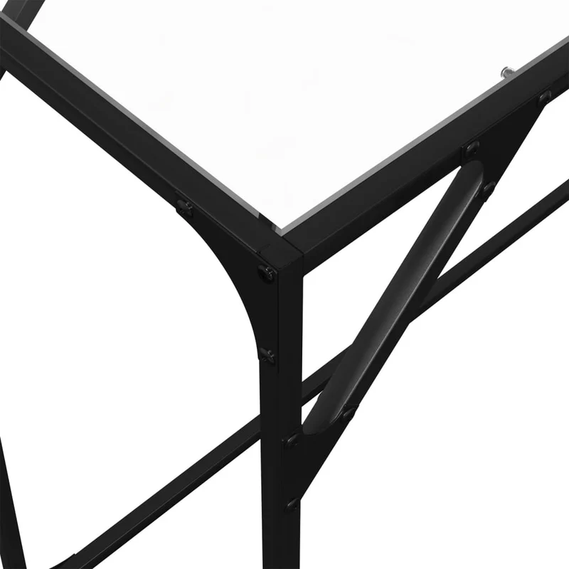 Meuble console d'entrée moderne 98 x 35 x 81cm acier transparent et acier DEC031355