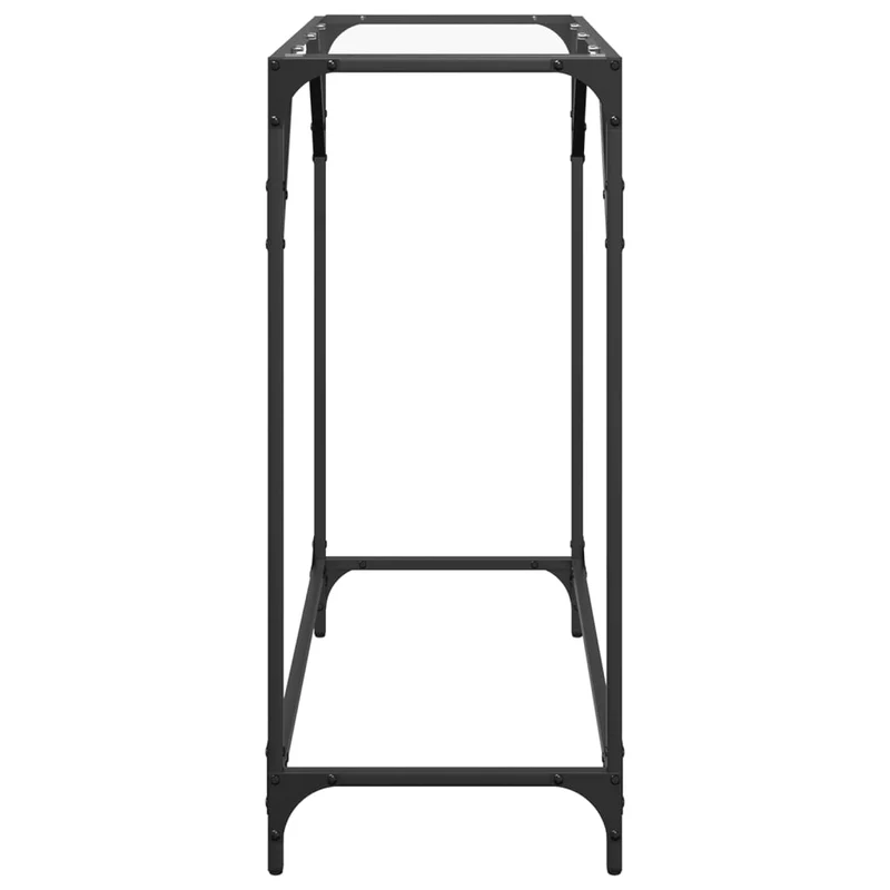Table d'appoint d'entrée console avec dessus en verre transparent et acier 80 x 35 x 81 cm DEC031352
