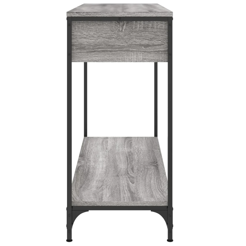 Meuble console d'entrée moderne table d'appoint avec tiroirs 100 x 34,5 x 75 cm bois d'ingénierie gris et métal DEC032196