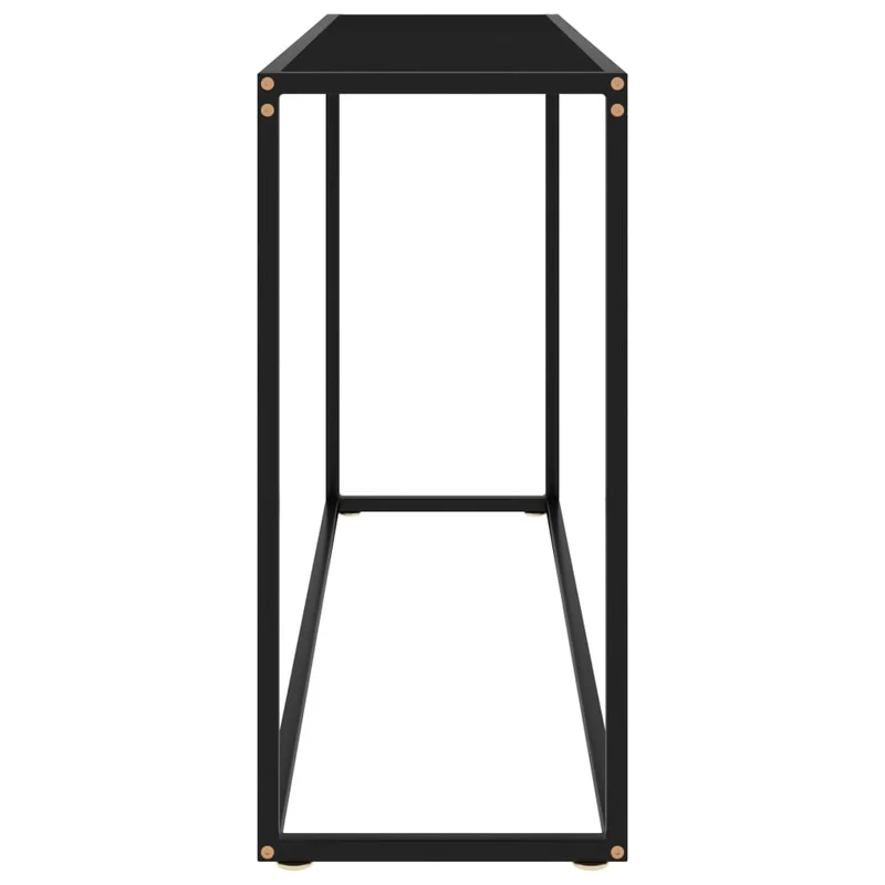 Meuble console d'entrée moderne table d'appoint 120 x 35 x 75 cm verre trempé noir et acier DEC032107