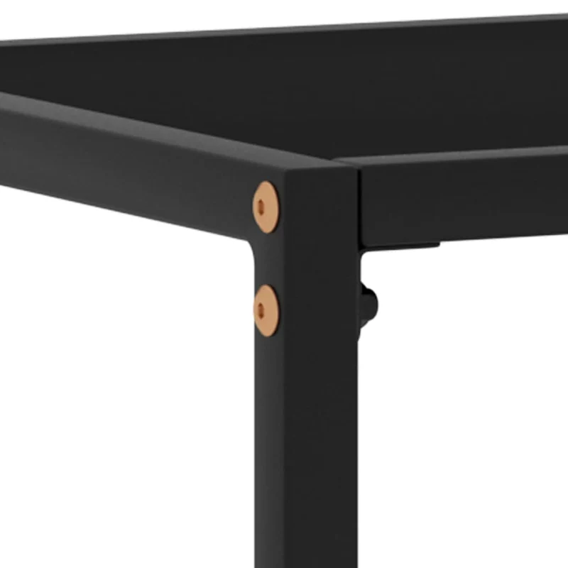 Meuble console d'entrée moderne table d'appoint 120 x 35 x 75 cm verre trempé noir et acier DEC032107