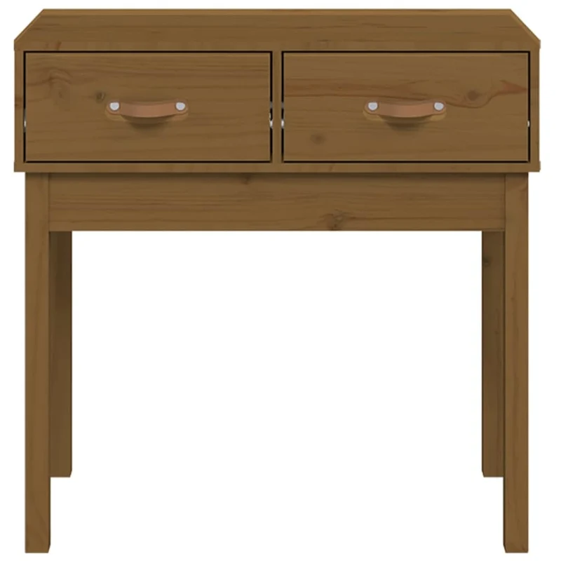 Meuble console d'entrée moderne table d'appoint avec tiroirs 76,5 x 40 x 75 cm bois de pin marron miel DEC032052