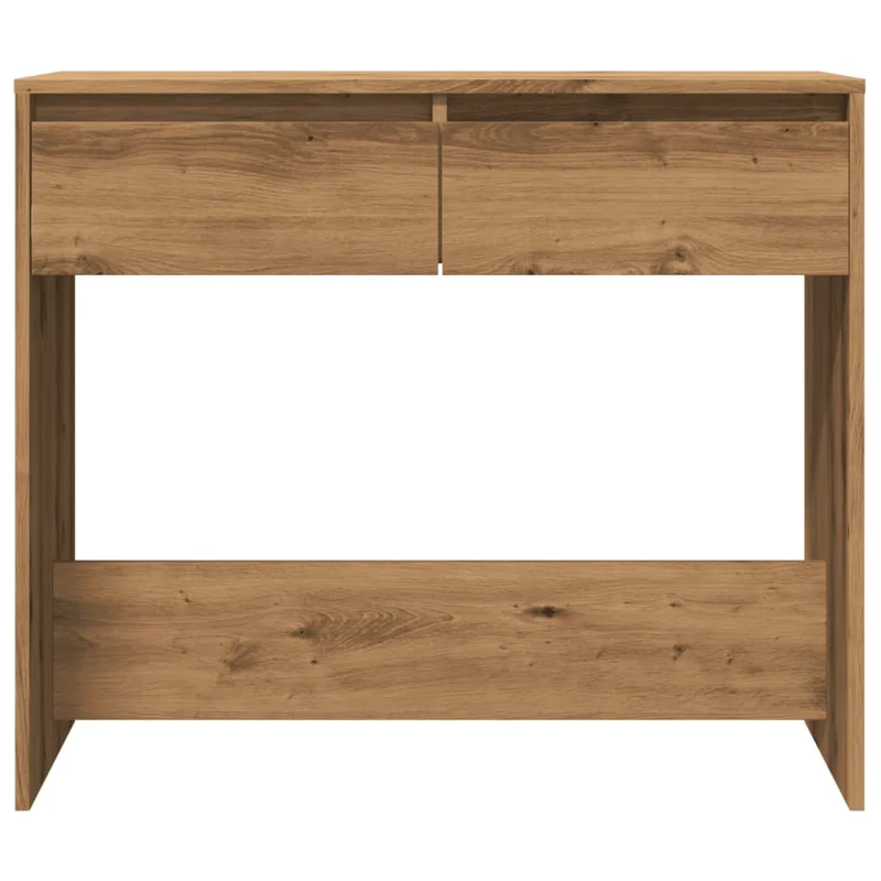 Meuble console d'entrée moderne table d'appoint avec tiroirs 89 x 41 x 76,5 cm bois d'ingénierie couleur chêne DEC031750
