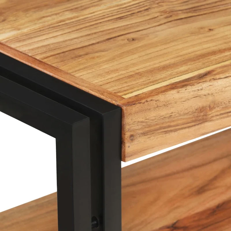 Meuble console d'entrée moderne table d'appoint 90 x 30 x 75 cm bois d'acacia et fer DEC031584